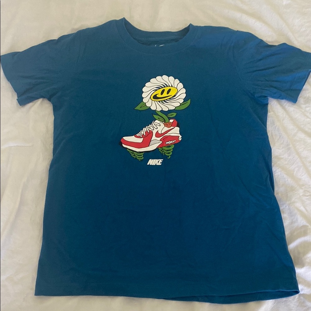 Nike Blue Short Sleeve Tee Casual Graphic